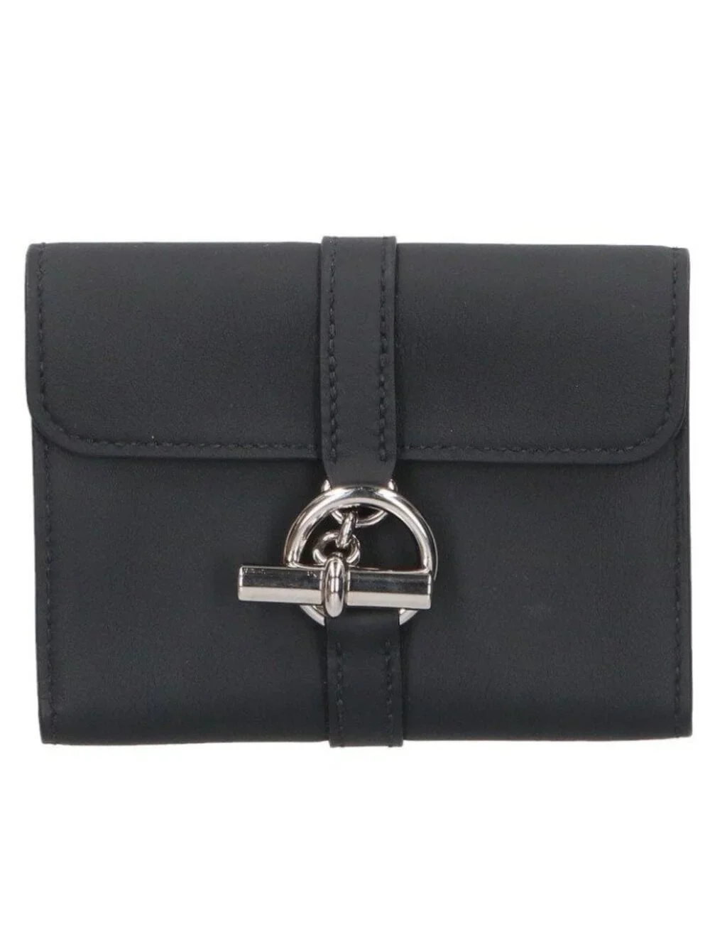 Hermes Glenan Compact Silver Swift Leather Wallet